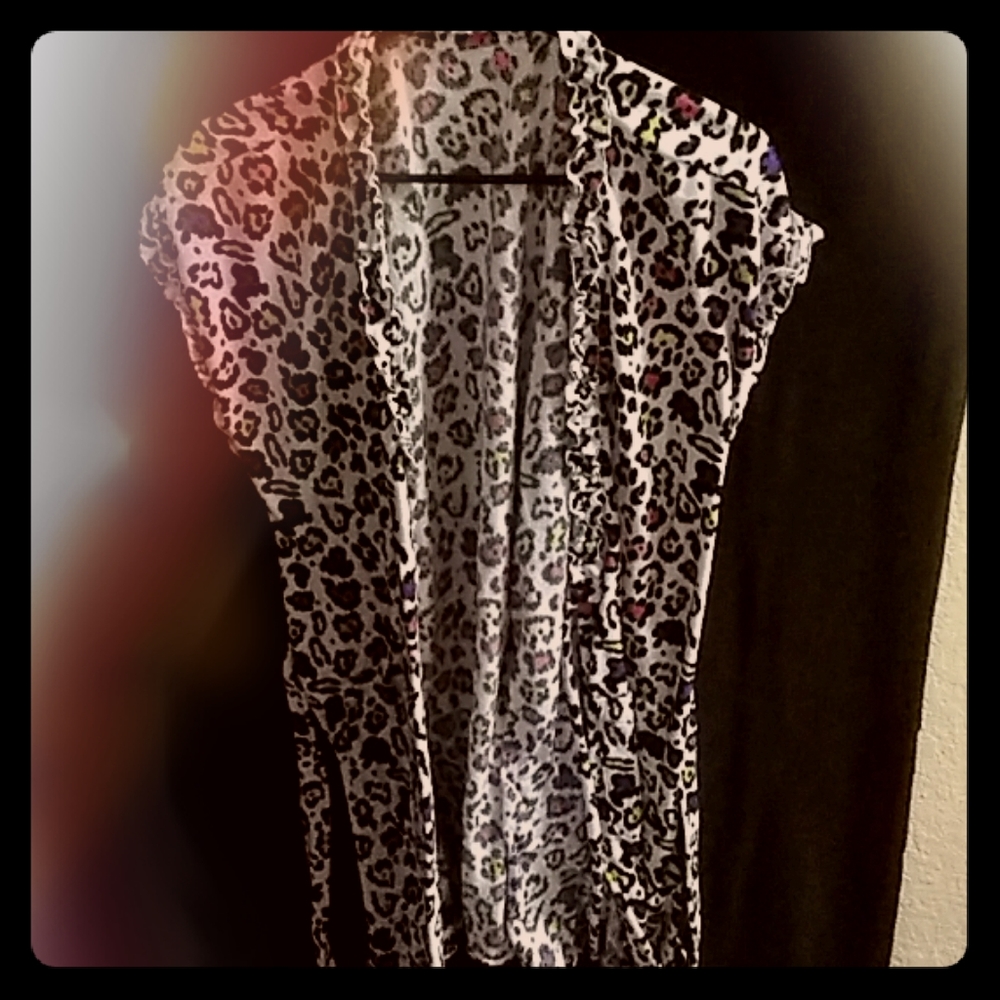 Betsy Johnson Short Leopard Multi Color Robe